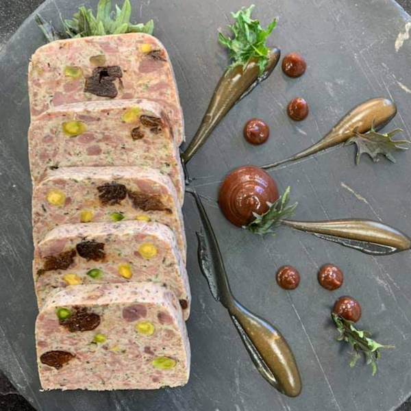 Chicken terrine with prunes and pistachios from Epicureans of Florida - Private chef fort Lauderdale | Private chef Miami | Luxury Catering Miami | Private catering Fort Lauderdale | Personal chef Miami | Private chef near me | Home chef